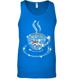 Denver Broncos coffee cup diamond glitter shirt