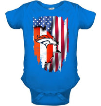 Load image into Gallery viewer, Denver Broncos flag ripped american flag shirt
