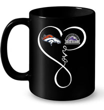 Load image into Gallery viewer, Denver Broncos Colorado Rockies love heart shirt
