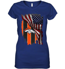 Load image into Gallery viewer, Denver Broncos american flag fan hoodie
