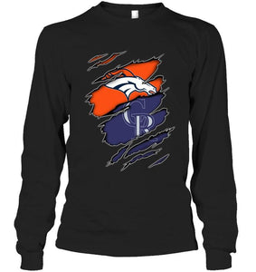 Denver Broncos and Colorado Rockies layer under ripped shirt