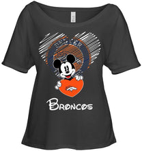 Load image into Gallery viewer, Mickey loves Denver Broncos fan hoodie
