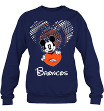 Load image into Gallery viewer, Mickey loves Denver Broncos fan hoodie
