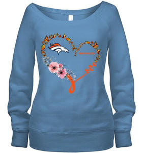 Denver Broncos butterfly heart shirt