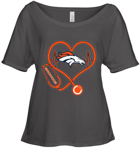 Denver Broncos nurse scope love heartbeat shirt