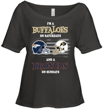 Load image into Gallery viewer, I'm Colorado Buffaloes on Saturdays and Denver Broncos on Sundays shirt

