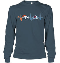 Load image into Gallery viewer, Denver Broncos Colorado Avalanche heartbeat shirt
