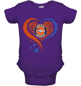 Denver Broncos heart glittering shirt