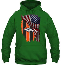 Load image into Gallery viewer, Denver Broncos american flag fan hoodie
