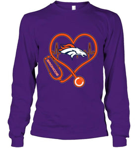 Denver Broncos nurse scope love heartbeat shirt