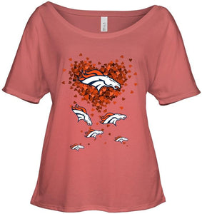 Denver Broncos tiny hearts shape shirt