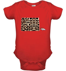 Denver Broncos panther pattern state map shirt