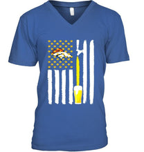 Load image into Gallery viewer, Denver Broncos Beer american flag shirt
