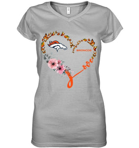 Denver Broncos butterfly heart shirt