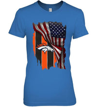 Load image into Gallery viewer, Denver Broncos american flag fan hoodie
