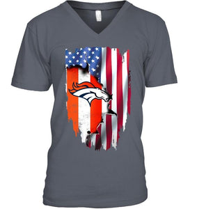 Denver Broncos flag ripped american flag shirt