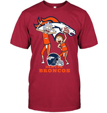 Load image into Gallery viewer, Denver Broncos Rick and morty fan shirt
