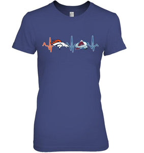 Denver Broncos Colorado Avalanche heartbeat shirt