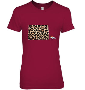Denver Broncos panther pattern state map shirt