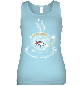 Denver Broncos coffee cup diamond glitter shirt