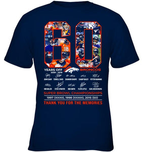 60 years of Denver Broncos thank you for the memories shirt