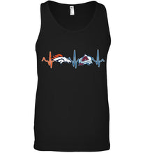 Load image into Gallery viewer, Denver Broncos Colorado Avalanche heartbeat shirt
