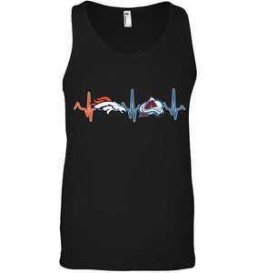 Denver Broncos Colorado Avalanche heartbeat shirt