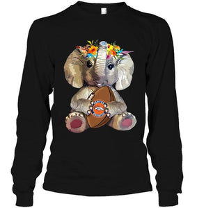 Elephant loves Denver Broncos shirt