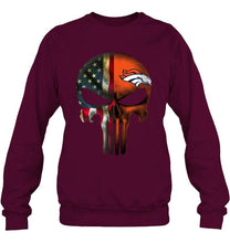 Load image into Gallery viewer, Denver Broncos skull american flag shirt
