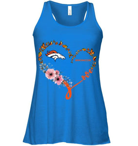 Denver Broncos butterfly heart shirt