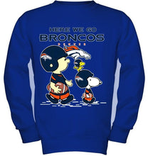 Load image into Gallery viewer, Here we go Denver Broncos snoopy shirt
