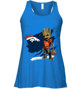 Denver Broncos angry baby groot ripped shirt