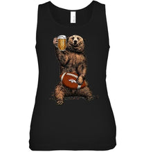 Load image into Gallery viewer, Denver Broncos Beer drinking bear shirt
