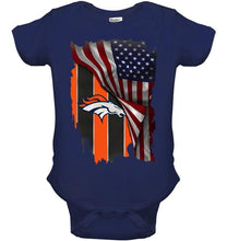 Load image into Gallery viewer, Denver Broncos american flag fan hoodie
