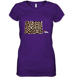 Denver Broncos panther pattern state map shirt