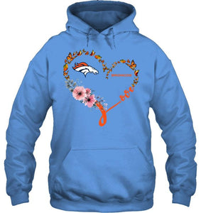 Denver Broncos butterfly heart shirt