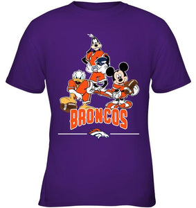 Denver Broncos mickey donald goofy fan shirt