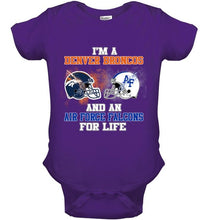 Load image into Gallery viewer, i'm a Denver Bronco and an Air Force Falcon for life shirt
