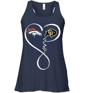 Denver Broncos Colorado Buffaloes love heart shirt