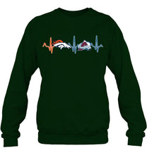 Load image into Gallery viewer, Denver Broncos Colorado Avalanche heartbeat shirt
