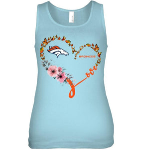 Denver Broncos butterfly heart shirt