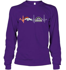 Denver Broncos Colorado Rockies heartbeat shirt