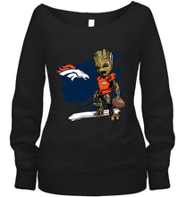Load image into Gallery viewer, Denver Broncos angry baby groot ripped shirt

