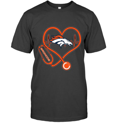 Denver Broncos nurse scope love heartbeat shirt