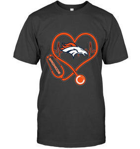Denver Broncos nurse scope love heartbeat shirt