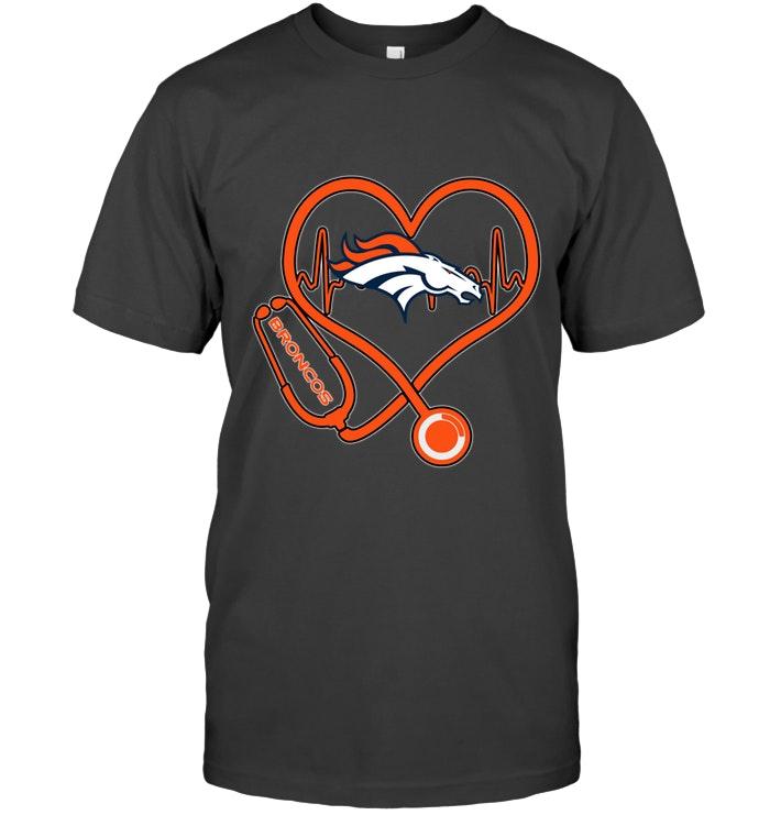 Denver Broncos nurse scope love heartbeat shirt