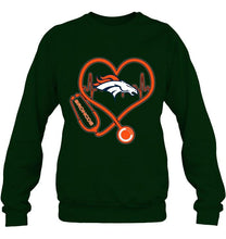 Load image into Gallery viewer, Denver Broncos nurse scope love heartbeat shirt
