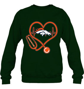 Denver Broncos nurse scope love heartbeat shirt