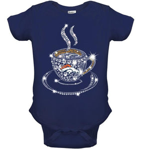 Denver Broncos coffee cup diamond glitter shirt