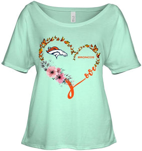 Denver Broncos butterfly heart shirt